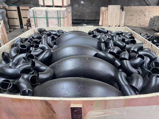 219mm কার্বন ইস্পাত পাইপ কনুই GOST JIS ASTM স্ট্যান্ডার্ড স্যান্ডব্লাস্ট কালো পেইন্টিং
