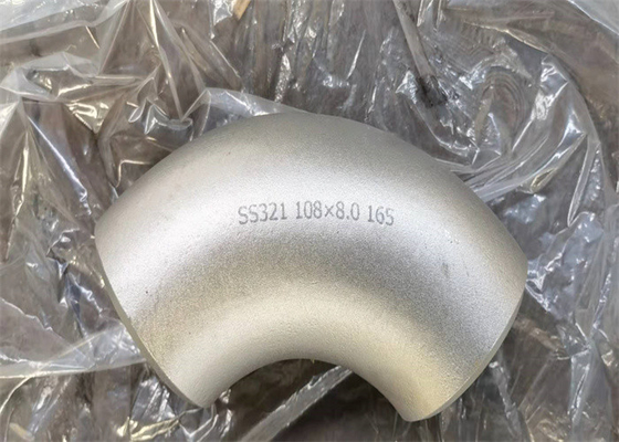 Sch 40 বিজোড় ইস্পাত পাইপ কনুই 304L SS321 90 ডিগ্রি এলআর বাট ঢালাই